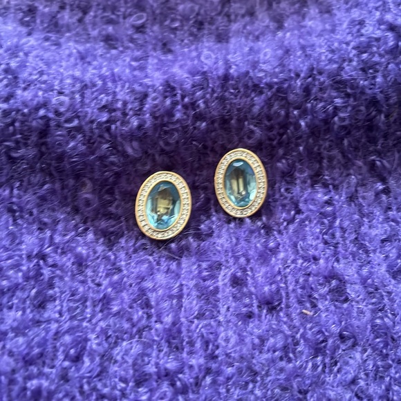 SALO AQUA BLUE EARRINGS - Picture 1 of 8